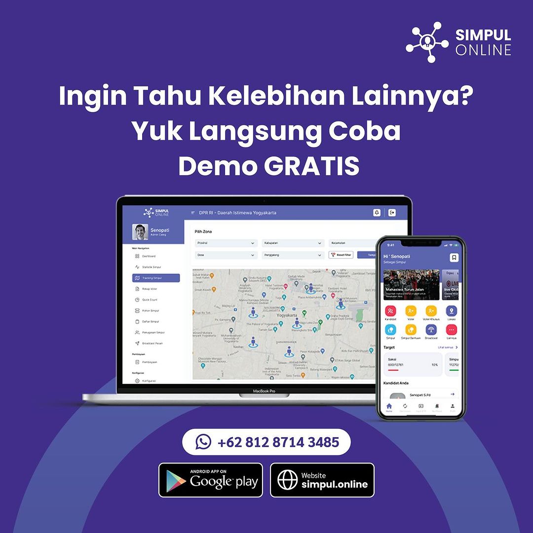 ✨[Kelebihan Live Count Simpul Online] ✨

Fitur ini bisa pantau langsung perolehan suara! Tentunya akurat &amp; real-time.

Konsultasi &amp; ajukan demo GRATIS sekarang! 📲

#aplikasipilkada #simpulonline #aplikasipemenanganpilkada #pilkada2024 #timkuat #dataakurat #menangpilkada2024