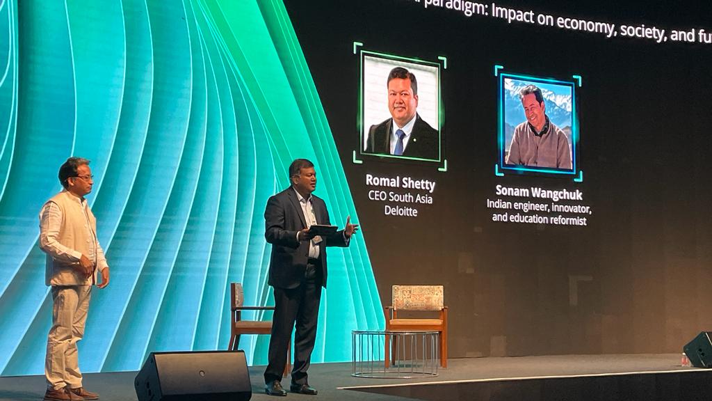 Deloitte India (@deloitteindia) on Twitter photo In a powerful fireside chat, <a href="/RomalShetty/">Romal Shetty</a>, CEO, Deloitte South Asia, and Sonam Wangchuk, Innovator/Academician, Himalayan Institute of Alternatives, delved into the profound impact of #AI on the economy, society, and our collective future.
#AIInnovation #DeloitteAIForum In a powerful fireside chat, <a href="/RomalShetty/">Romal Shetty</a>, CEO, Deloitte South Asia, and Sonam Wangchuk, Innovator/Academician, Himalayan Institute of Alternatives, delved into the profound impact of #AI on the economy, society, and our collective future.
#AIInnovation #DeloitteAIForum