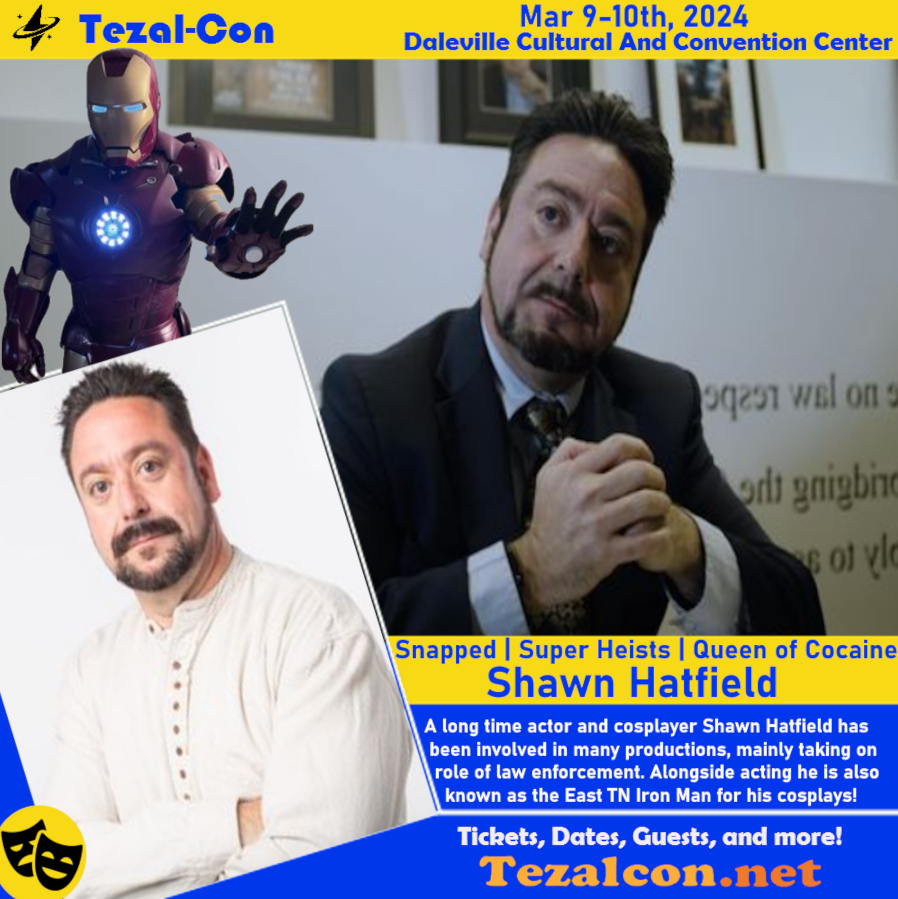 TezalCon's tweet photo. Shawn Hatfield is coming back for a second year. He will be at Tezal-Con on March 9th and 10th. He is an actor that has appeared in multiple crime shows, most notably as Agent Calley in Super Heists.
#tezalcon #convention #videogames #cosplay #alabama #alabamacomicon #daleville https://t.co/hM6Ayx2xsG