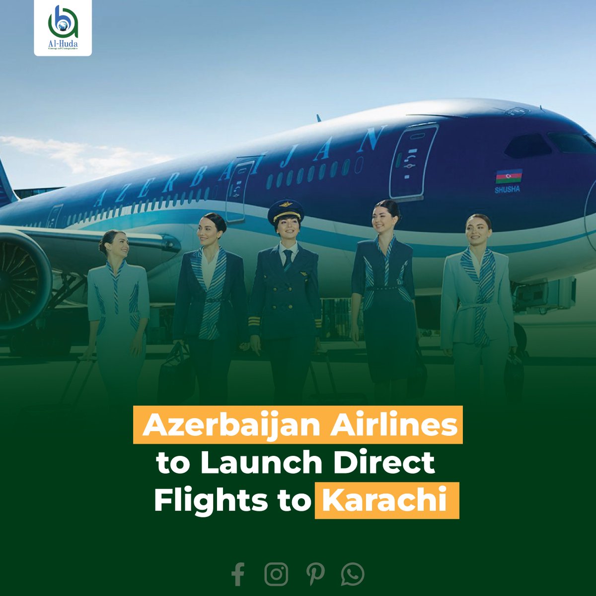 '𝗔𝘇𝗲𝗿𝗯𝗮𝗶𝗷𝗮𝗻 𝗔𝗶𝗿𝗹𝗶𝗻𝗲𝘀 to launch 𝗱𝗶𝗿𝗲𝗰𝘁 𝗳𝗹𝗶𝗴𝗵𝘁𝘀 to 𝗞𝗮𝗿𝗮𝗰𝗵𝗶'✈
✅'Stay tuned with 𝗔𝗹𝗵𝘂𝗱𝗮 𝗚𝗿𝗼𝘂𝗽 for updates' 🧳
#flightbooking #flights #azerbaijan #azerbaijantravel #AzerbaijanAirlines #DirectFlight #Karachi  #AlhudaInternational