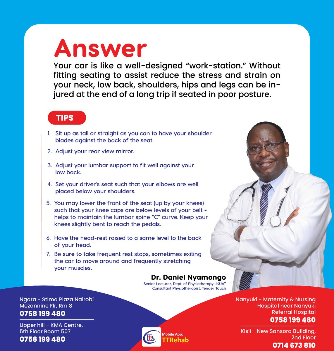 VEHICLE AND BACK PAIN (ERGONOMICS)
Did you know that about 80% of us have experienced back pain at some stage in our lives? Yes, a number of work and leisure activities such as spending long hours driving, may render you prolonged discomfort or pain in your back.