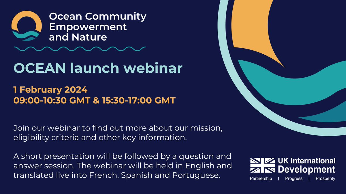 UKinGhana's tweet photo. Are you looking for funding to support communities most affected by declining ocean health in 🇬🇭?

On 5 February 2024, @OCEAN_BPF will launch it's first call for proposals!

Interested to learn more? Register for the info session before then below 👇:
🔘Webinar 09:00-10:30 (GMT), 1st February 2024: https://t.co/wljMCI7o6P
🔘Webinar 15:30-17:00 (GMT), 1st February 2024: https://t.co/rMpQkj1ZRW
#BluePlanetFund