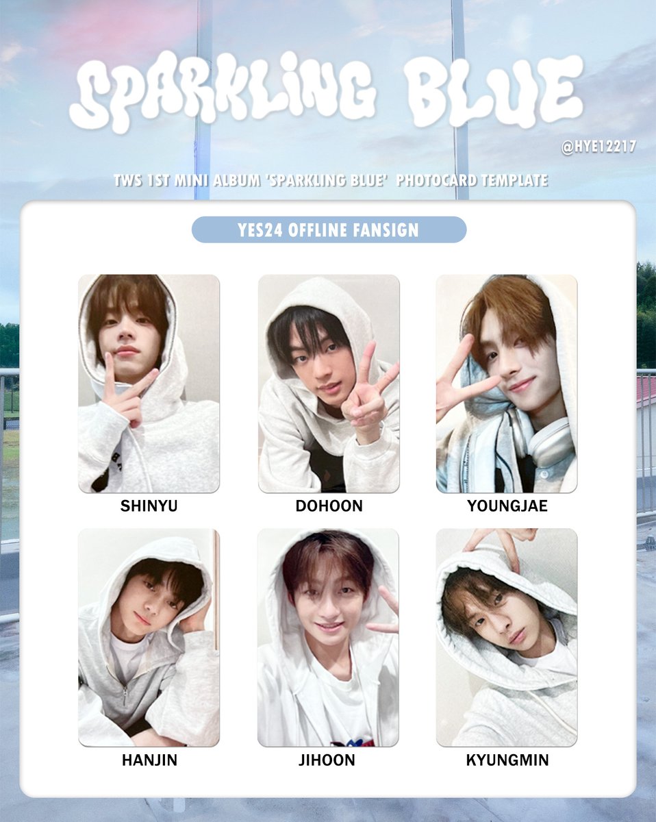 TWS 1ST MINI ALBUM 'SPARKLING BLUE' PHOTOCARD TEMPLATE YES24