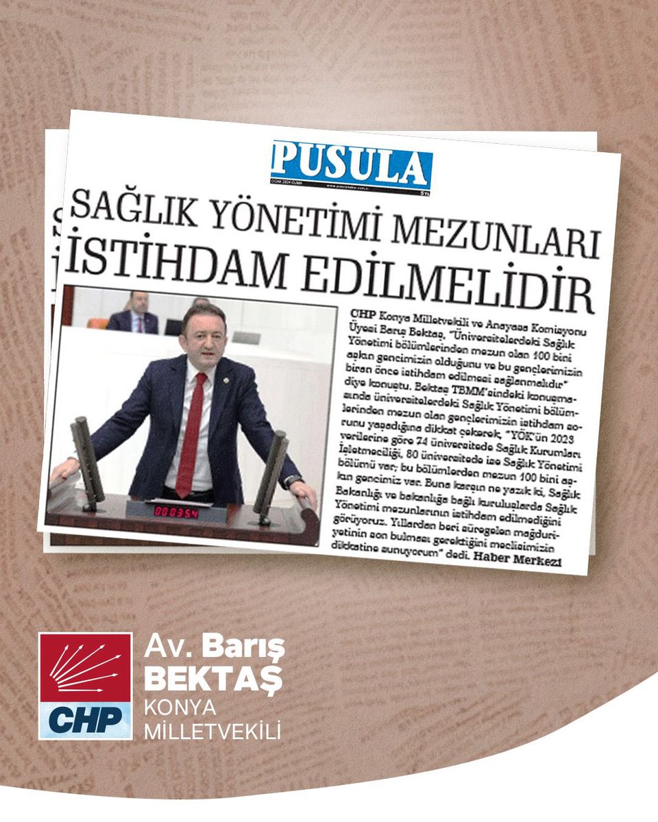 bektasbaris's tweet photo. 📰 Yıllardır ataması yapılmayan Sağlık Yönetimi mezunları için mecliste yaptığım konuşma yazılı basında.

@Saglik1yonetimi #SağlıkYönetimi #SağlıkAtamasıUnutuldu https://t.co/vGOnmE0WuZ