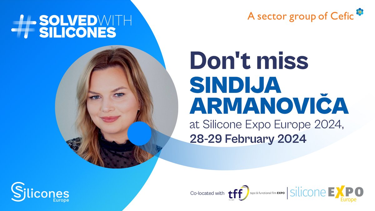 🚨🗣️Sindija Armanovica will be at the #SiliconeExpoEU, February 28 - 29, 2024, speaking on 'Regulatory challenges of silicones industry'.

While you're there, don't forget to come by Stand 142 and pay us a visit! #SolvedWithSilicones <a href="/ExpoSilicone/">Silicone Expo</a>

👉silicone-expoeurope.com