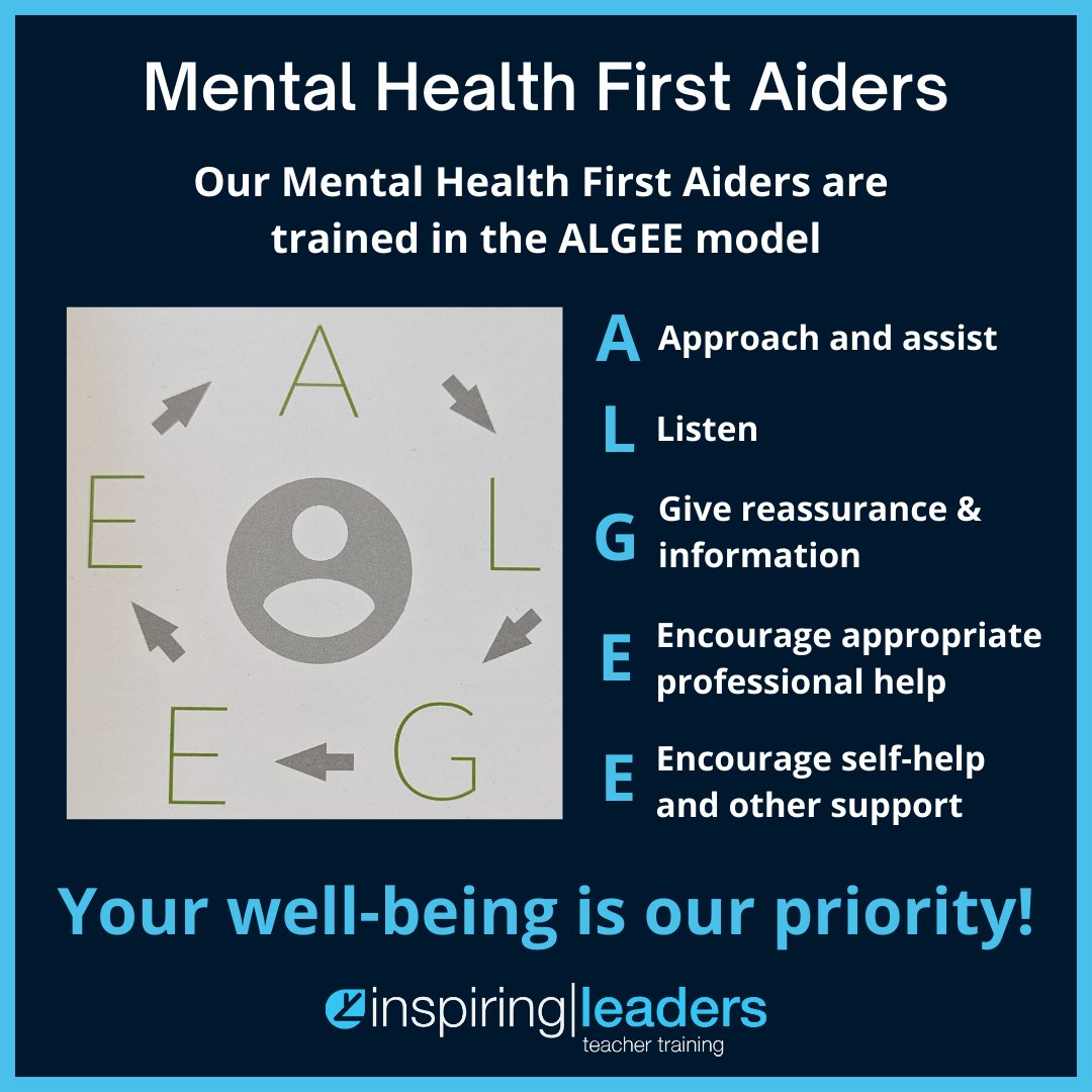 At Inspiring Leaders, your wellbeing is our priority! 🌟 We have Mental Health First Aiders as part of our team, dedicated to providing assistance & support to our amazing educators. Together, we can make a difference! #MentalHealthMatters #TeacherWellBeing #SupportiveCommunity