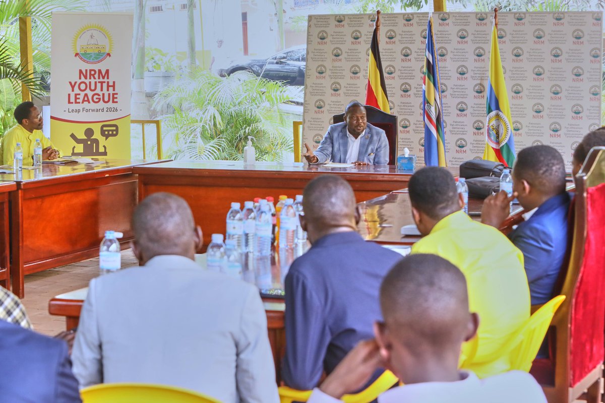 NRMOnline's tweet photo. A section of NRM youth league members paid a courtesy call to the party Secretary General, Rt Hon. @TodwongR, at party offices along Kyadondo Road, Kampala, today.

In his interaction with youths, SG Todwong challenged them to actively participate in the party mobilisation activities in their quest to penetrate senior leadership positions.