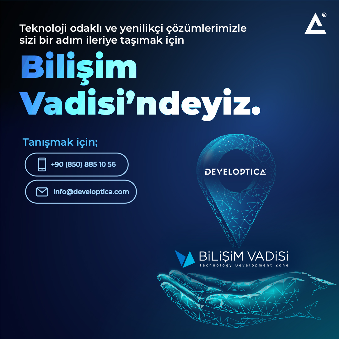 developtica's tweet photo. Teknoloji odaklı ve yenilikçi çözümlerimizle sizi bir adım ileriye taşımak için Bilişim Vadisi’ndeyiz.

Tanışmak için;
📨info@developtica.com
📞+90 (850) 885 10 56

#Developtica #website #startup #girişimci #development #developer #marketing #digital #digitalmarketing #solution #product #software #yazılım #startups #growth #marketing #technology #innovativesolution #teknoloji #agile #innovation #userexperience #customer #webtasarım
