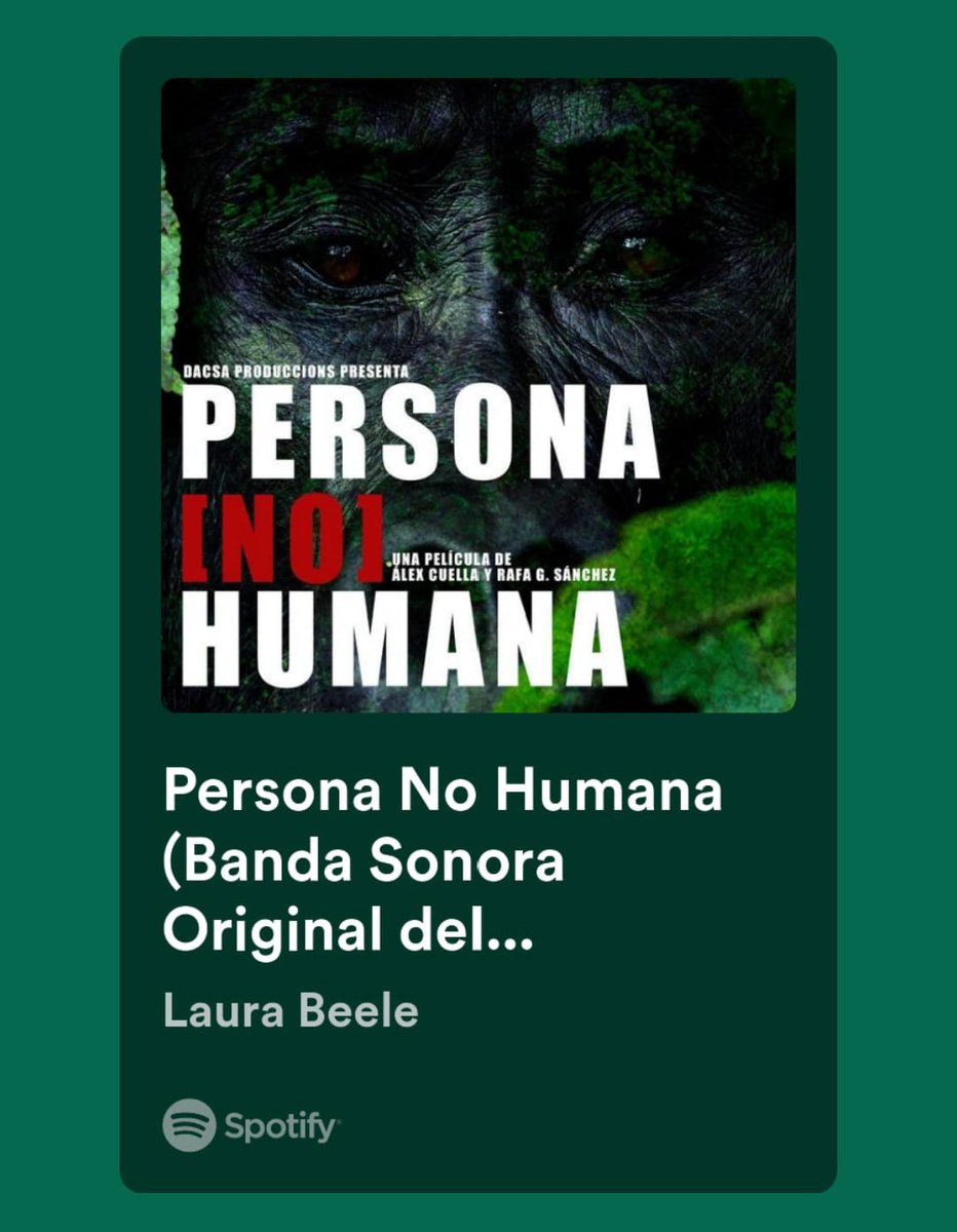🎧¡Ya puede escucharse en <a href="/SpotifySpain/">Spotify Spain</a> la banda sonora de <a href="/PersonaNHumana/">Persona |no| Humana</a> compuesta por Laura Beele! 🦧🦍 

¡Esperamos que la disfrutéis! 

  open.spotify.com/intl-es/album/…