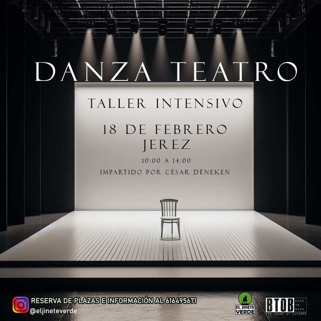 Aquí os dejo el cartel del próximo Taller de Danza Teatro que haré en Jerez en @backtobackjerez 🩰🎭
#danzateatro #danzacontemporanea #teatrofísico #teatro #baile #acting #jerezdelafrontera <a href="/eljineteverde/">El Jinete Verde</a>