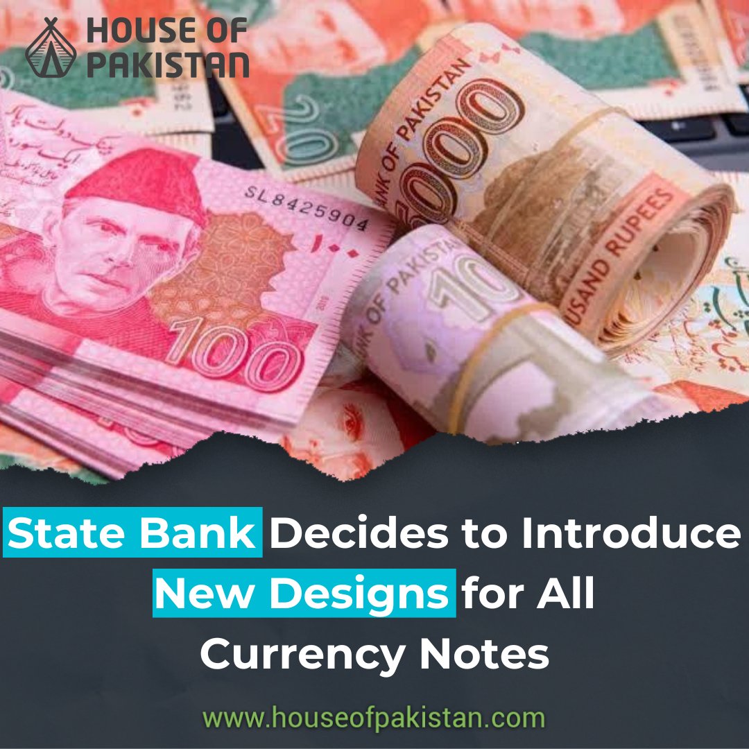 In a strategic move to enhance the visual appeal and security features of its currency, the State Bank has announced plans to introduce new designs for all currency notes. #houseofpakistan #statebankofpakistan