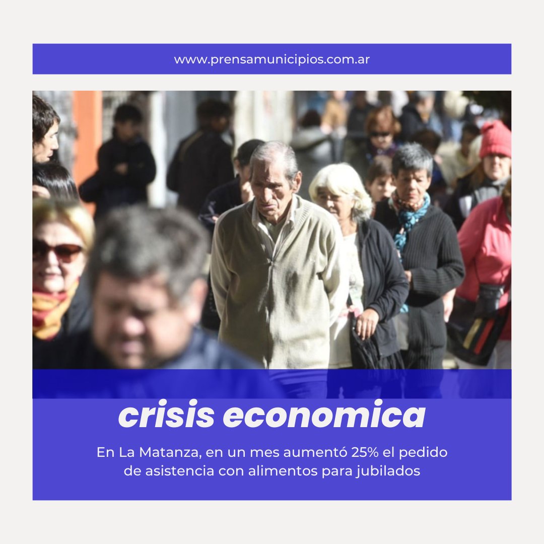 prensamunicipio's tweet photo. 🚨Crisis: En La Matanza, en un mes aumentó 25% el pedido de asistencia con alimentos para jubilados

https://t.co/rEULUBfpsw https://t.co/0CyR7klWBO