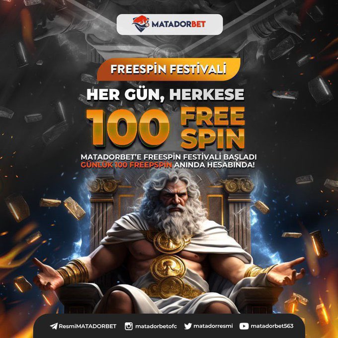 BEDAVA | 100 FREESPİN EKLENDİ  

✅ Dün para yatırım işlemi gerçekleştiren üyelerimize eklemeler yapılmıştır, bol şans dileriz...

Giriş 📲 cutt.ly/F9vd65M 

#matadorbet #denemebonusu #freebet #matadorbetgiris