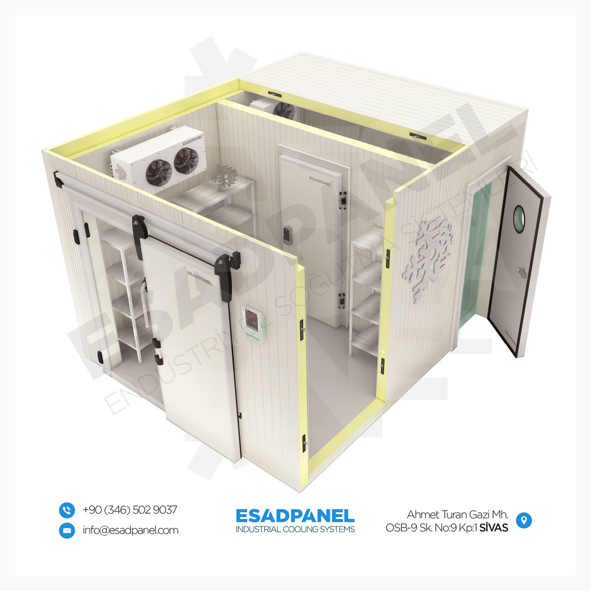 EsadPanel's tweet image. Cold storage rooms that best suits to your needs.

- Fruits Cold Room
- Vegetables
- Meat Cold Room
- Chicken Cold Room
- Poultry Cold Room
- Freezer Rooms
- Refrigerator Rooms

Contact for your cold room needs.

#coldroom
#coldstorage
#walkinfreezer
#frigo
#refrigerator