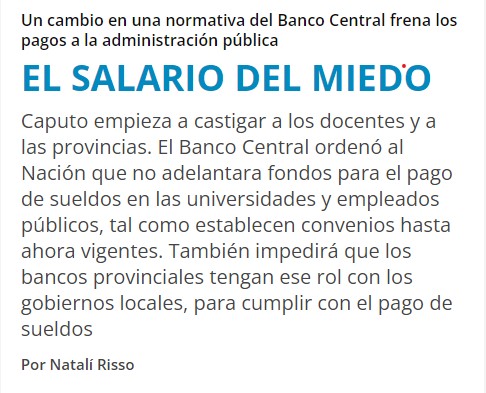 Superan, día tras día, la costumbre de ajustar. Ahora amenazan a lxs docentes de universidades nacionales, no pagarles en fecha su salario ya recontra atrasado.  
pagina12.com.ar/708393-un-nuev…