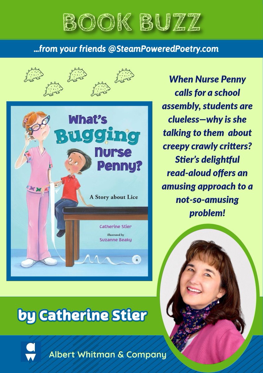 poetweet4's tweet photo. It's #nationalbugbustingday! If you’re scratching your head about how to tell #kids about headlice, have them read WHAT’S UP WITH NURSE PENNY? Author Catherine Stier shares an amusing #story fortified by fun facts &amp; instructions for prevention. #kidlit 
👉https://t.co/CNlQfKye5r https://t.co/eZuVxbwBFV