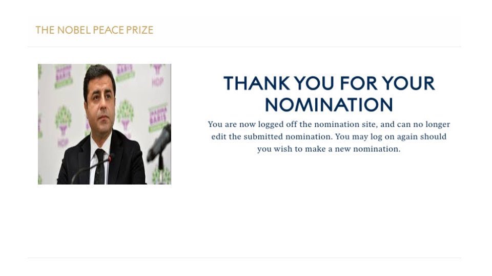 🚨Selahattin Demirtaş’ın Nobel Barış  Ödülüne Aday Gösterilmesi Resmileşti