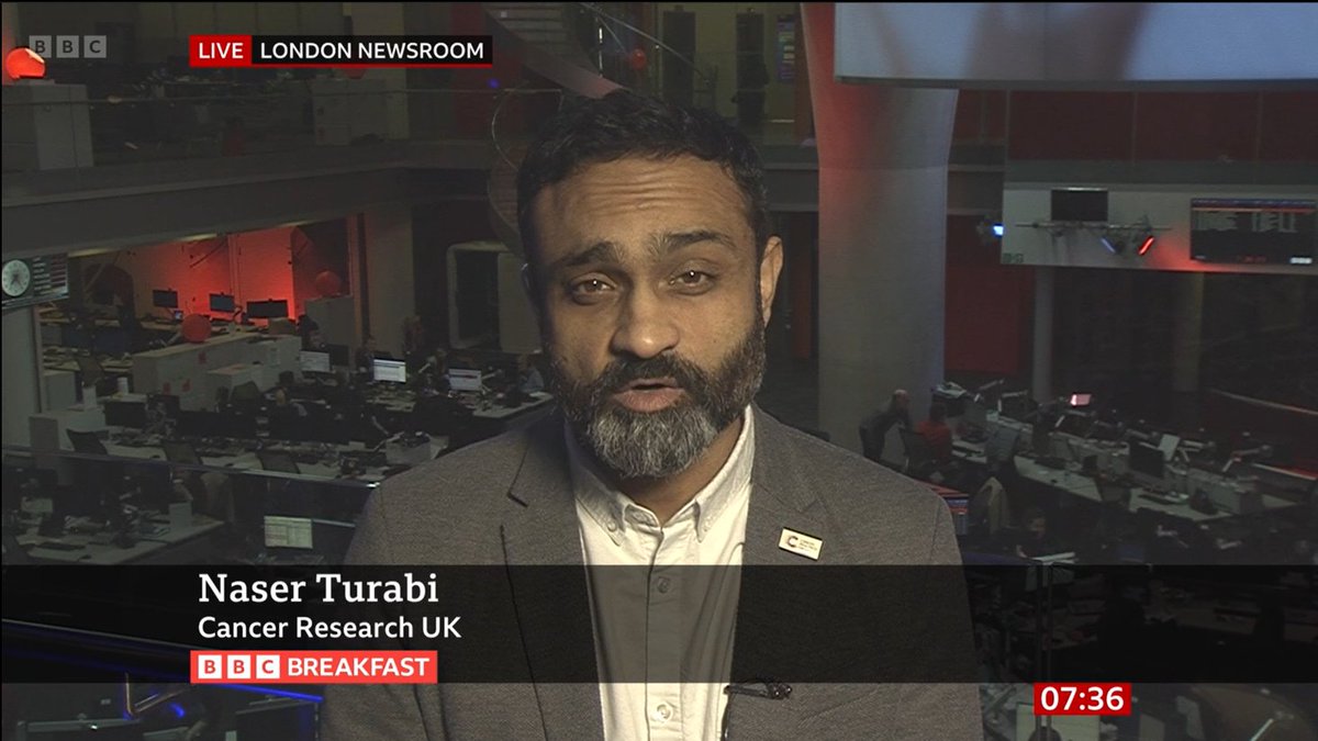 "It's really important that the Government invests in services to enable the reduction in the age range for bowel cancer screening in England to 50 years old."
 
Our Director of Evidence and Implementation, <a href="/NaserTurabi/">Naser Turabi</a>, was on <a href="/BBCBreakfast/">BBC Breakfast</a> this morning talking about the