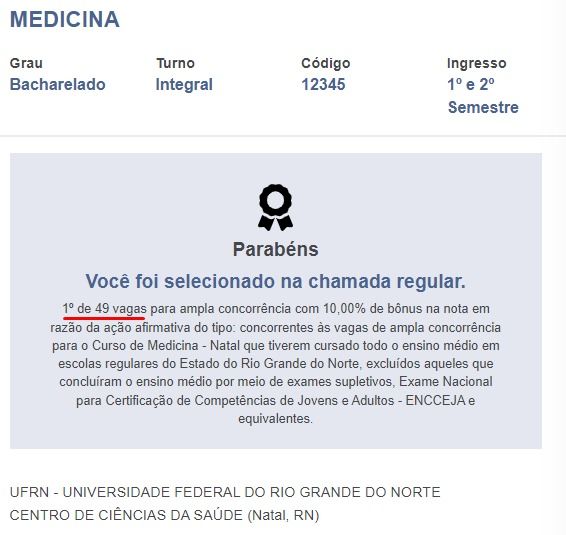 vitolinos's tweet photo. Primeiro lugar Medicina UFRN 😍
Vem ai o biomédico mediciner https://t.co/STYvbaFY4T