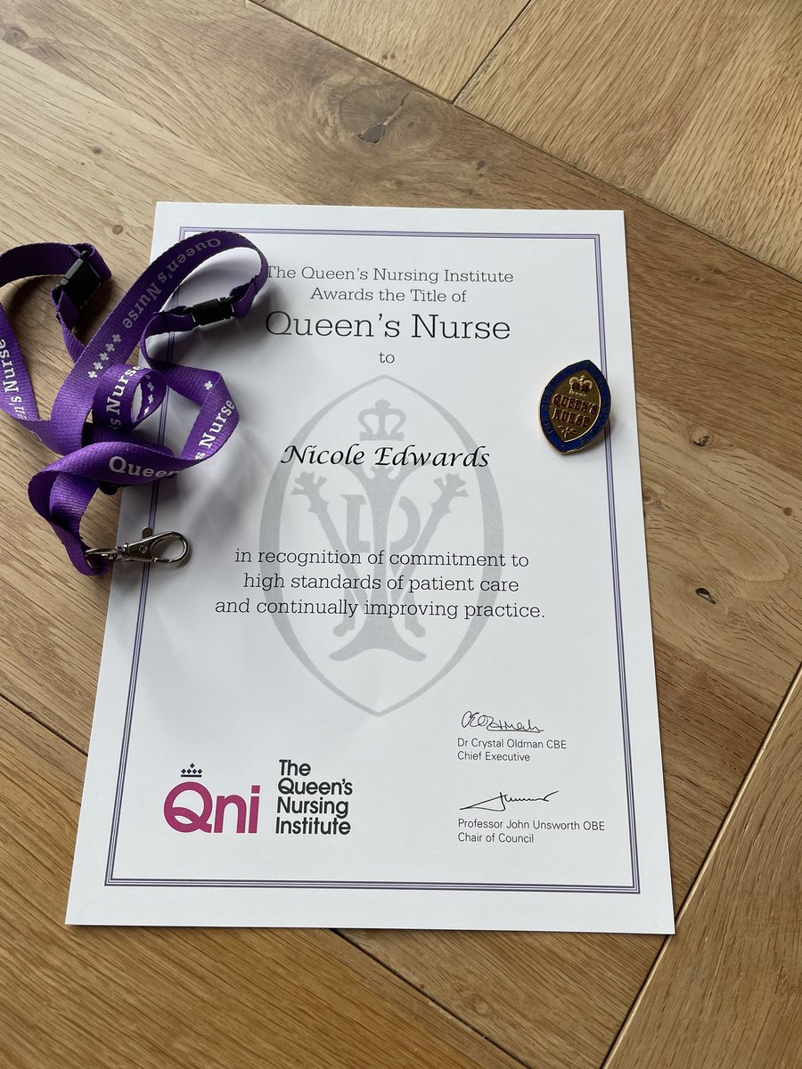 This came 😍 couldn't get to the ceremony in person for various reasons 😢 I'm so super proud and honoured ❤️ #celebrateachievement <a href="/TheQNI/">The Queen's Nursing Institute</a>