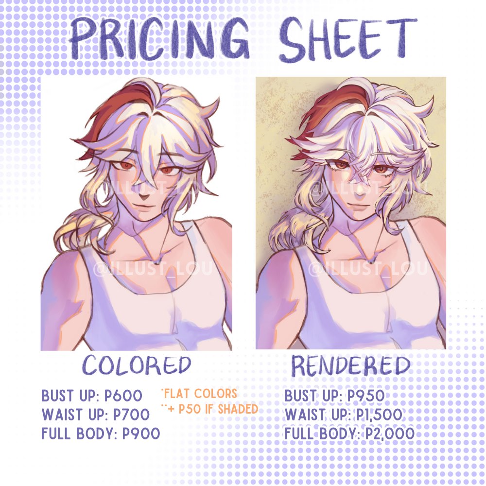 illust_lou's tweet photo. Hello !! I am opening 5 slots for art c0mmissions!
I am only opening it locally atm (PH based!) 

Check the replies for more details! 

If you're interested don't hesitate to DM me or email me!  #artc0mmissions #artc0mms #artph #c0mmissionsopen https://t.co/0H12HTuJXs