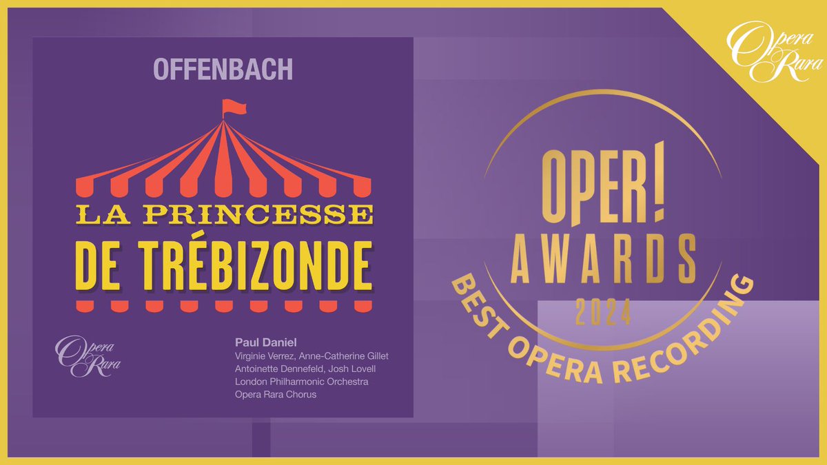 Best Opera Recording of the Year! Congratulations to @pauldaniel321 and @OperaRara whose recording of La Princesse de Trebizonde won Best Opera Recording of the Year at @opermagazin last night! See Maestro Daniel's acceptance speech here: youtube.com/watch?v=W4A1Nw…