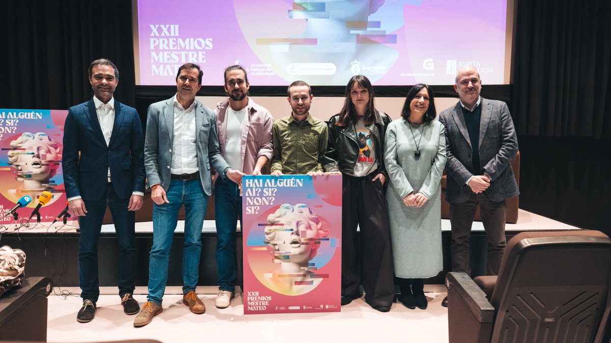 Academia Galega do Audiovisual (@academiagalegaa) on Twitter photo 🎉 Chegan os XII #PremiosMestreMateo 🥳
💥A gala celebrarase o 23/03 no Coliseum da Coruña 💥
✨ Presentan <a href="/lidia_veiga_/">Lidia Veiga</a> e <a href="/miguel_canalejo/">Miguel Canalejo</a>✨
📢 Dirixe Noemi Rodríguez
Grazas a <a href="/ConcelloCoruna/">Concello da Coruña</a> <a href="/DACCultura/">Cultura Depu. Coruña</a> <a href="/CulturaXunta/">Cultura de Galicia</a> e <a href="/TVGalicia/">TVG</a>
👉 i.gal/KukL8 🎉 Chegan os XII #PremiosMestreMateo 🥳
💥A gala celebrarase o 23/03 no Coliseum da Coruña 💥
✨ Presentan <a href="/lidia_veiga_/">Lidia Veiga</a> e <a href="/miguel_canalejo/">Miguel Canalejo</a>✨
📢 Dirixe Noemi Rodríguez
Grazas a <a href="/ConcelloCoruna/">Concello da Coruña</a> <a href="/DACCultura/">Cultura Depu. Coruña</a> <a href="/CulturaXunta/">Cultura de Galicia</a> e <a href="/TVGalicia/">TVG</a>
👉 i.gal/KukL8