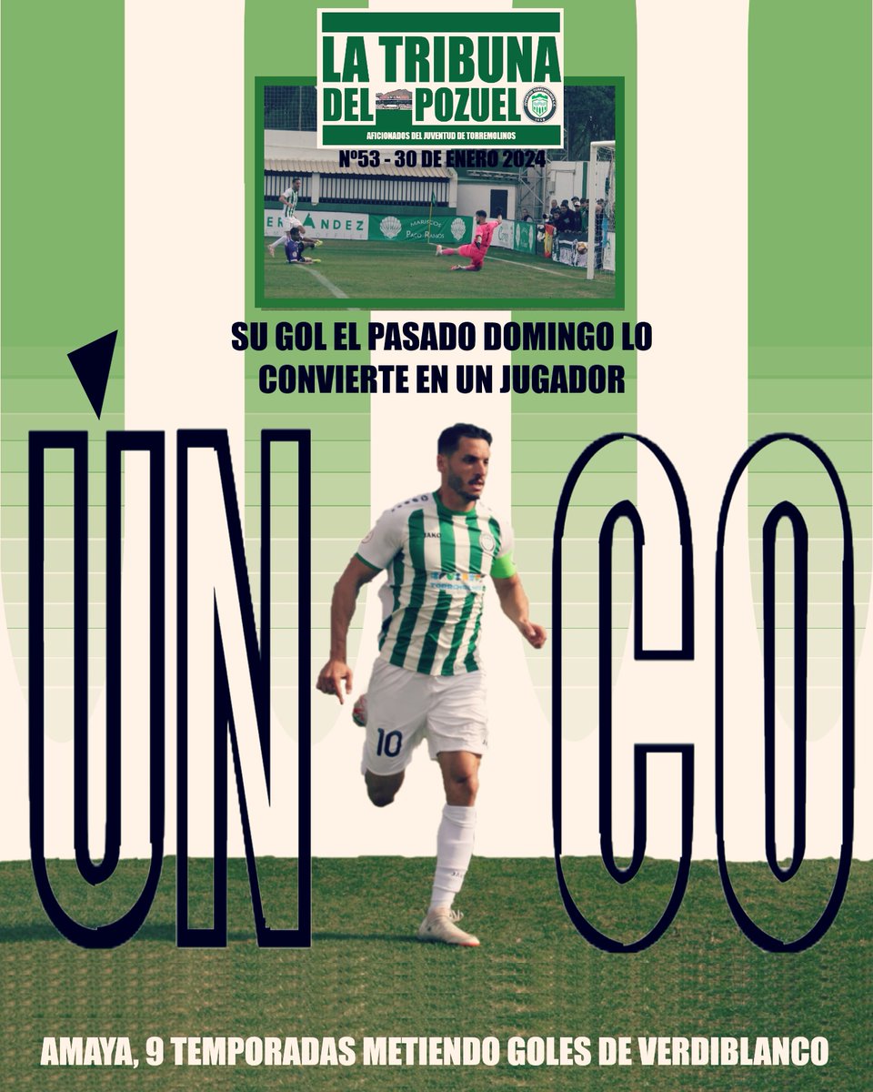 Su gol ⚽ el pasado domingo lo convierte en un jugador...

🌟 Ú N I C O 🌟

[ <a href="/JAmaya_24/">Javier Amaya</a>, 9 temporadas metiendo goles de verdiblanco / #Torremolinos #somosverdes 💚]
