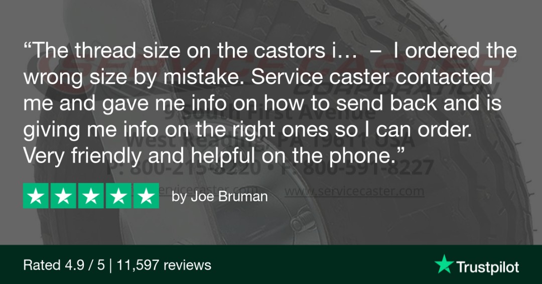 SERVICECASTER's tweet image. "I ordered the wrong size by mistake. Service caster contacted me and gave me info on how to send back and is giving me info on the right ones so I can order. Very friendly and helpful on the phone."
#TopTierCustomerService #CasterWheels #IndustrialProducts  #CasterLife