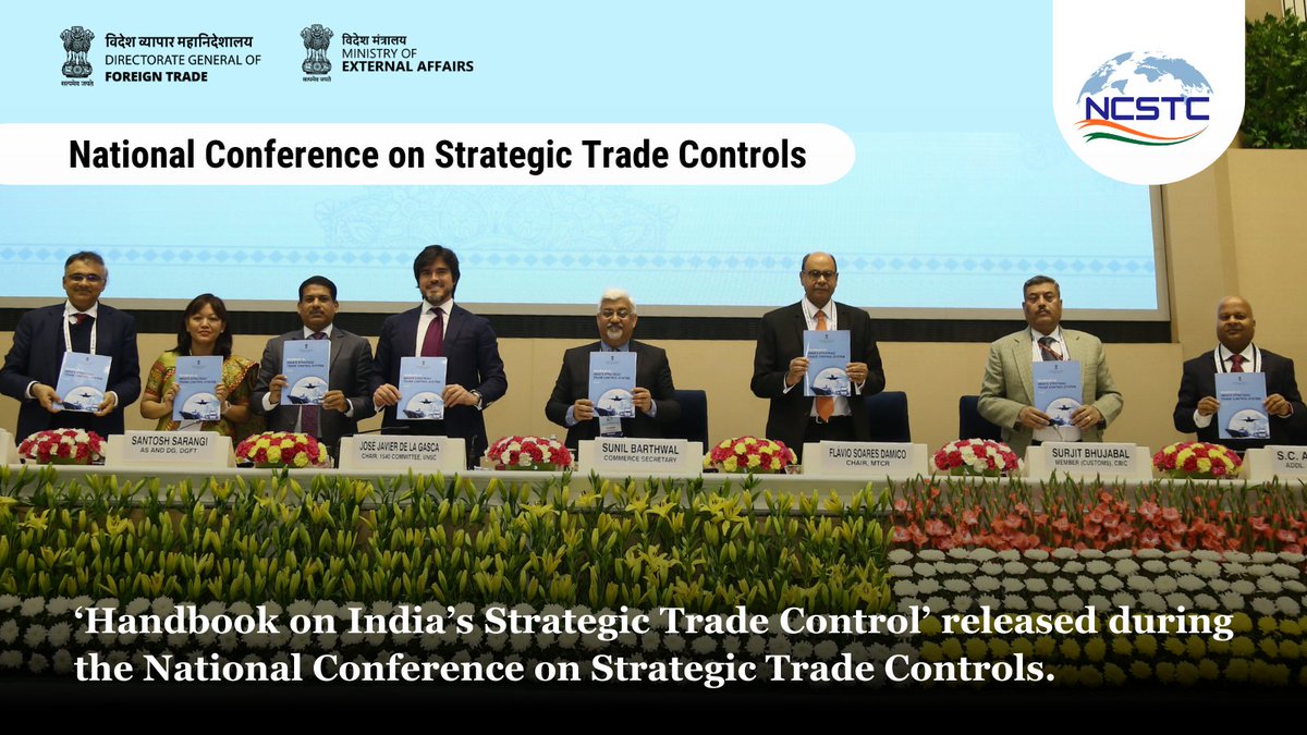 dgftindia's tweet photo. The Handbook explores India's stringent trade controls and sheds light on the nation's forward-looking approach through liberalized policies.

#NCSTC2024 #ForeignTrade #InternationalTrade #Exportcontrols #StrategicTradeControls #SCOMET #EmergingTechnologies #ITT #DGFT https://t.co/r7SstawB2b