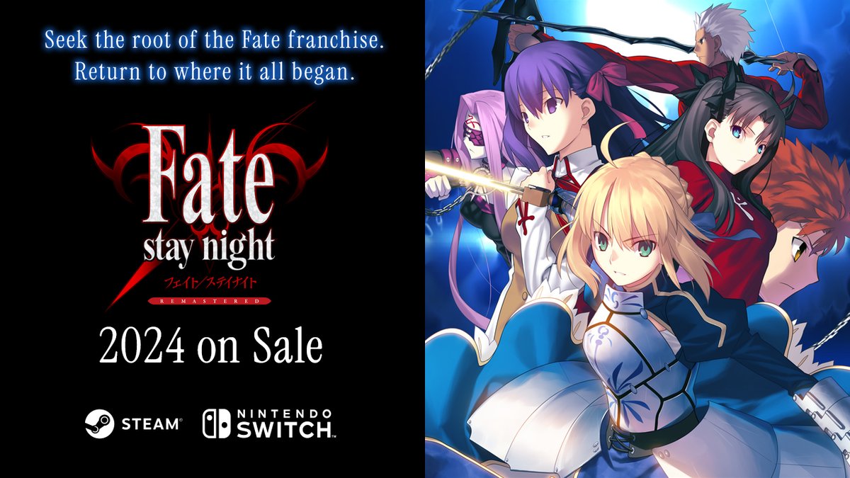 Seek the root of the Fate franchise. Return to where it all began.

Fate/stay night REMASTERED coming soon in 2024.

*This title is a remaster of the original PlayStation Vita title "Fate/stay night Réalta Nua" and is available for the first time in English and Simplified Chinese