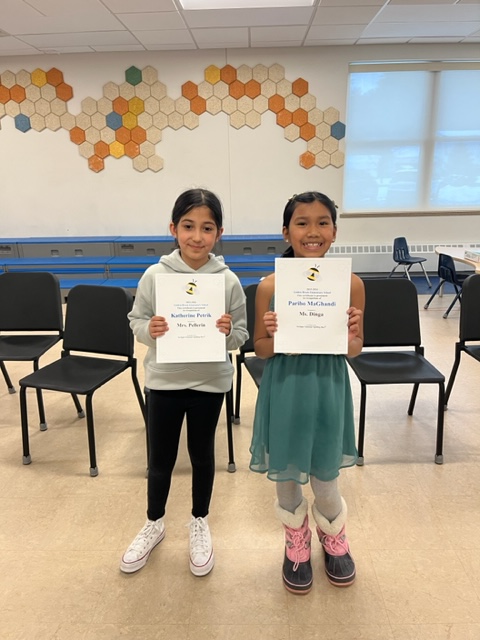 Congratulations to Paribo  (1st place) and Katherine (2nd place) for their incredible performance in our annual Spelling Bee!  It took 52 rounds to determine a winner!  Great job!