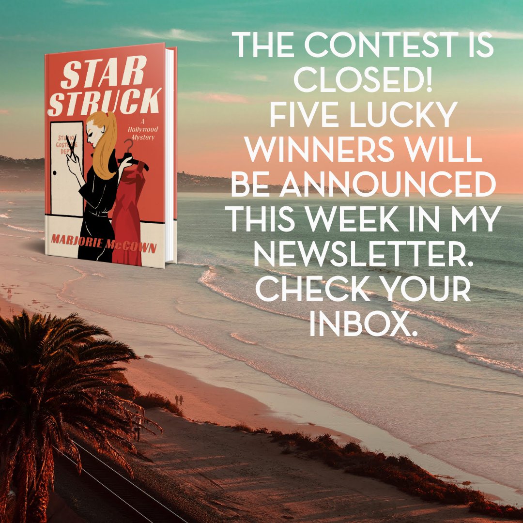 Thanks for everyone who signed up for the newsletter and entered the contest to win a Kindle copy of Star Struck! Check your inbox later this week. The winner will be announced in the newsletter.

#authornewsletter #kindlebooks #cozymystery #hollywoodmystery