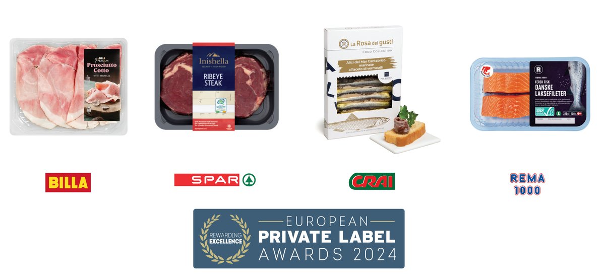 Congratulations to the finalists in the Meat & Seafood category in the European Private Label Awards 2024, including Billa CEE, @SPARIreland, Crai Secom, and REMA 1000 Denmark. Explore the complete list of finalists here: shorturl.at/cgwU1