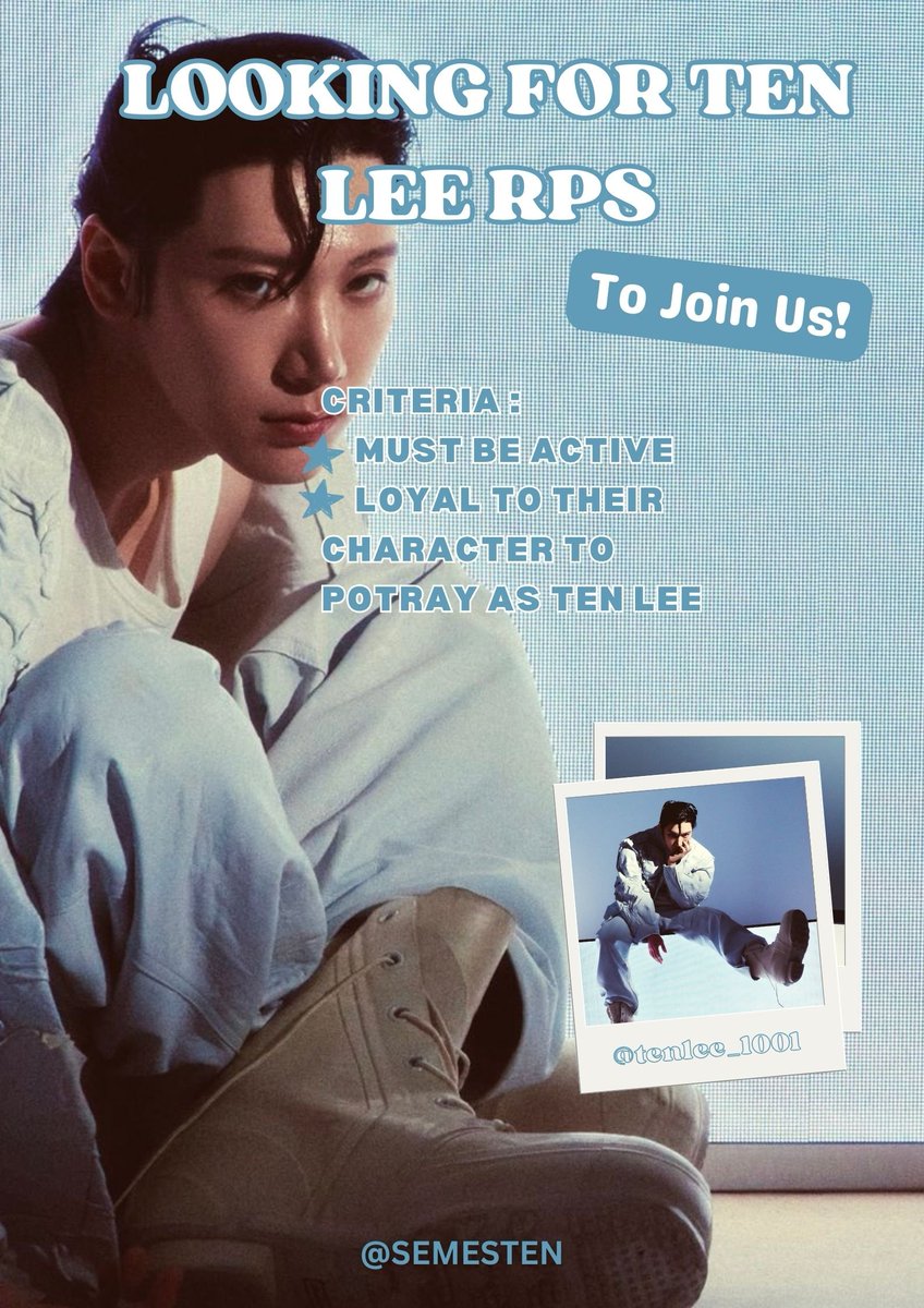 SEMESTEN seeks faceclaims for TEN LEE’s world. Ready to infuse your character with grace and dedication? Make your mark or tag fellow TEN LEE RPs. We also warmly invite any SQ/OA eager to forge friendships. Let’s elegantly craft stories that illuminate the universe together!