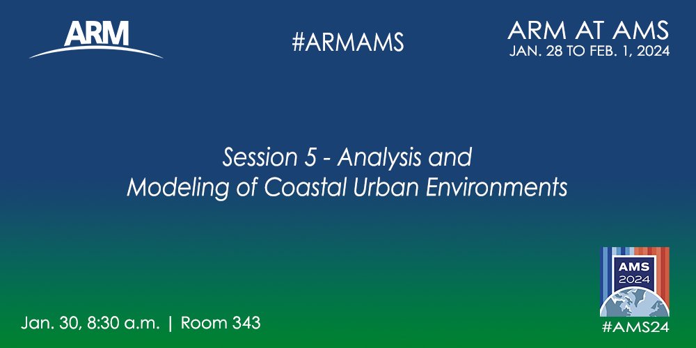 armnewsteam's tweet photo. 40% of the world's population resides within 100 km of the coastline; join Gijs de Boer (NOAA) and Jean Carlos Pena (University at Albany) at an #AMS24 session to address the many challenges facing coastal-urban areas | #ARMAMS @doescience | https://t.co/sPUcsqUAN2 https://t.co/PNmMPEZbXe