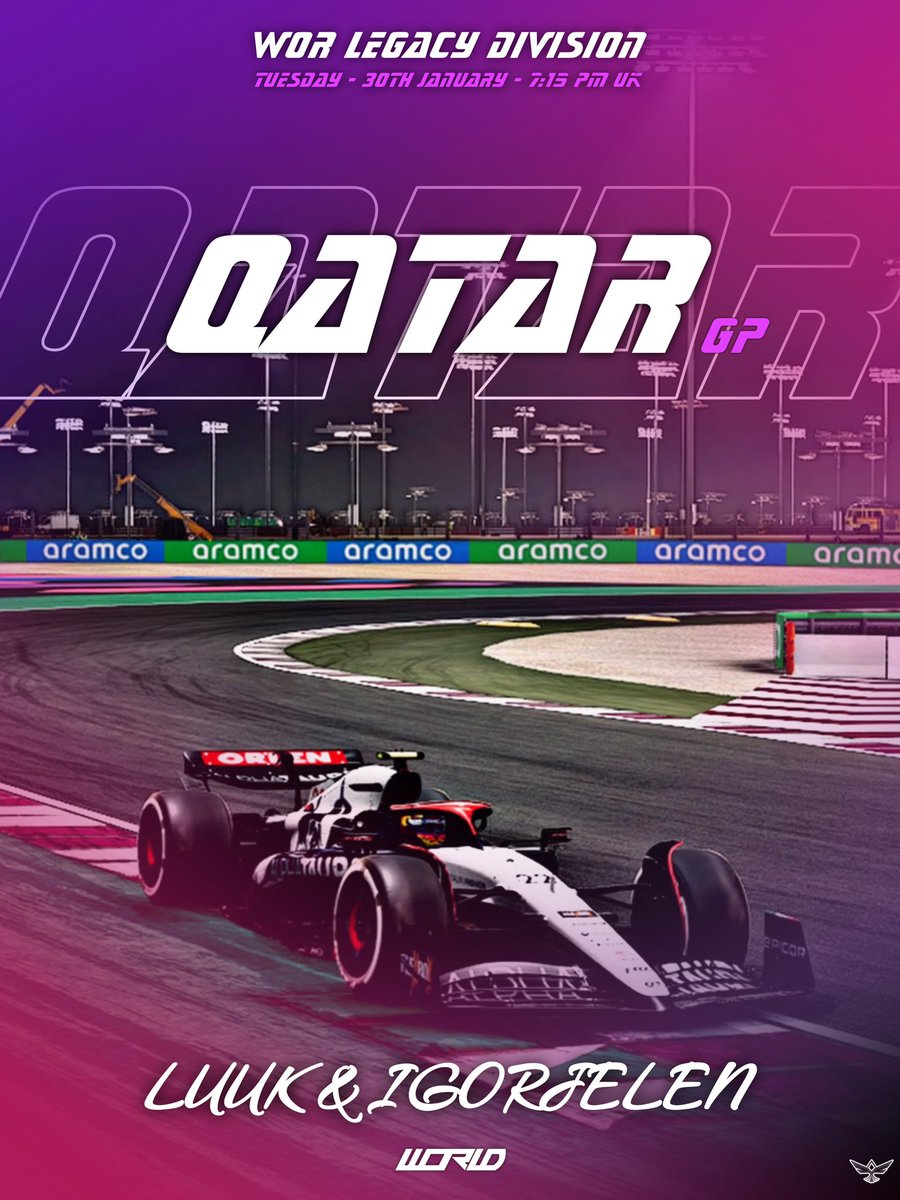 🔸ʀᴀᴄᴇ ᴅᴀʏ🔸
<a href="/WORleague/">World Online Racing</a>

ʟɪɴᴇ ᴜᴘ👥
@CPI_Igorjelen 
#CPI_luuk 

We are looking to recover from a poor round 1 last week tonight at Qatar!