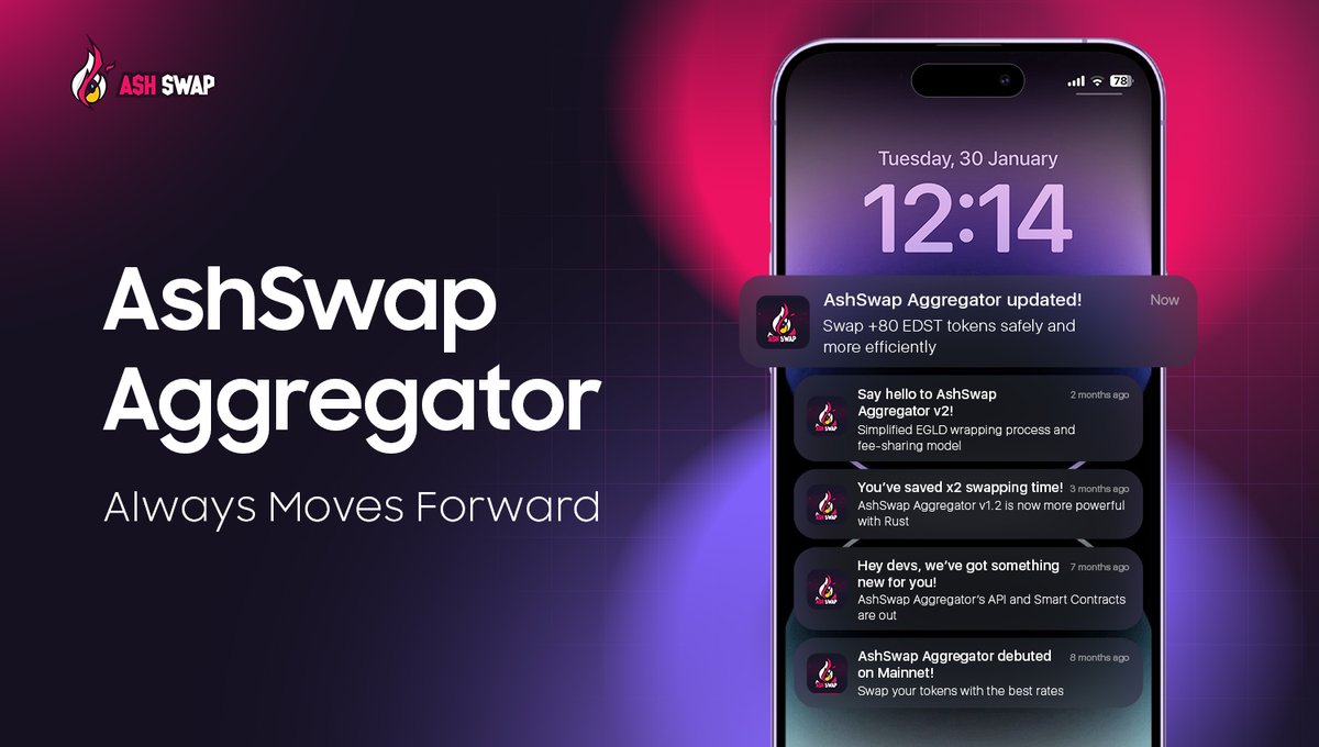 💡 #DEXAggregators play a key role in consolidating liquidity from various DEXs and market makers, ensuring the best swap rates and optimal costs!

Let's look back on #AshSwap Aggregator's development timeline from Devnet to v2 and how it unifies liquidity sources in <a href="/MultiversX/">Multiversᕽ</a>.