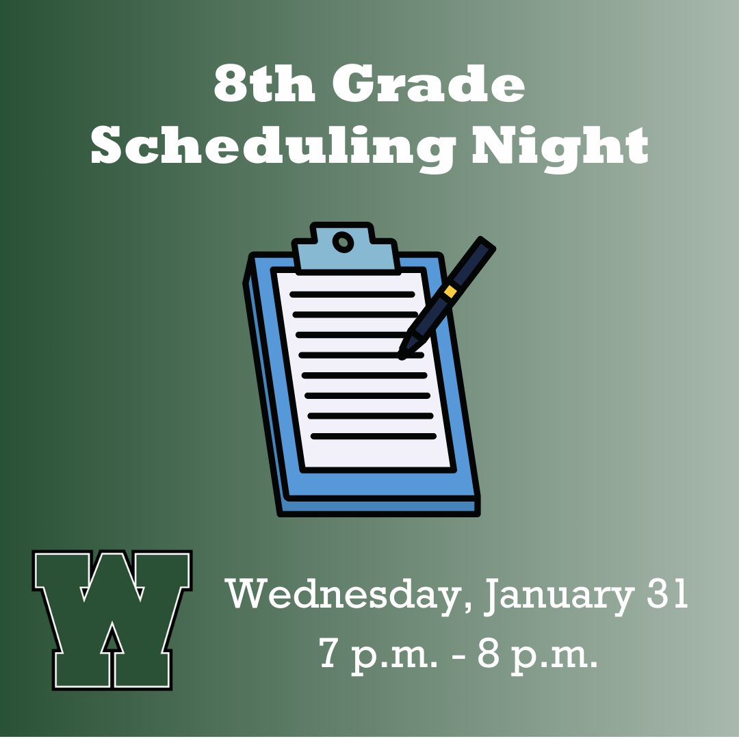 WestlakeSchools's tweet photo. Reminder: 8th Grade Scheduling Night at Westlake High School is tomorrow, 7 p.m. - 8 p.m. We are so excited to prepare you for the next step in your academic journey and hope to see you there! https://t.co/eZyk5uL8yB