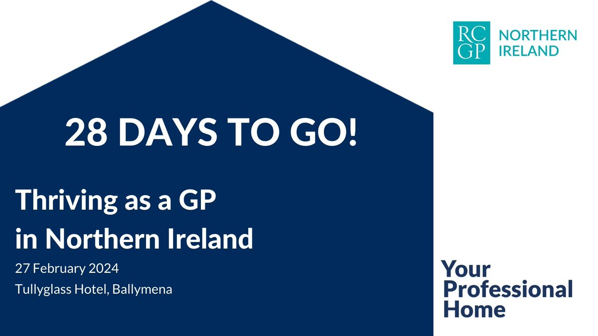 The countdown is on.. 🔵RCGPNI ALL MEMBER CONFERENCE 🔵 Register here - bit.ly/thrivingNI @southern_fsu @gpnorthbelfast @gpfed_derry @EasternGp @DownGp @GPTrainingNI @gp_northern