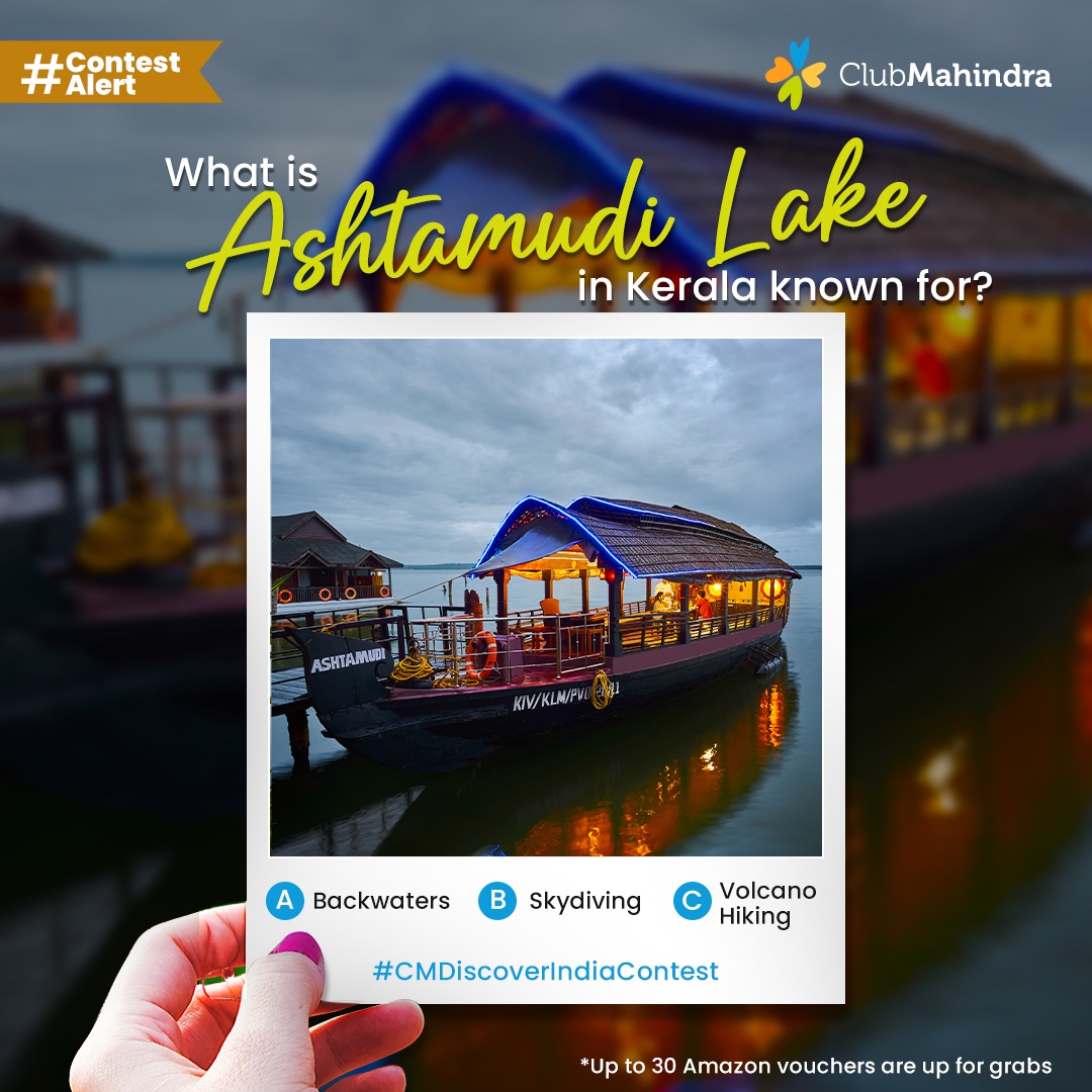 #ContestAlert​
Participate in all #CMDiscoverIndiaContest contest posts &amp; win.​

STEPS
1) Commenting using #CMDiscoverIndiaContest &amp; 
<a href="/clubmahindra/">Club Mahindra</a>
 is mandatory​​

2) Participate in all 3 contest posts

Winners get *Amazon vouchers worth INR 500 each.​​  
LAST DATE: 31st Jan ‘24