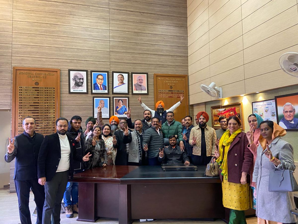 Congratulations to the newly elected Chandigarh Mayor, Sh. Manoj Sonkar, Senior Deputy Mayor Sh Kuljeet Singh Sandhu and Deputy Mayor Sh. Rajinder Sharma. Let us work together with the support of our citizens and reaffirm our commitment to build a sustainable future of our City…