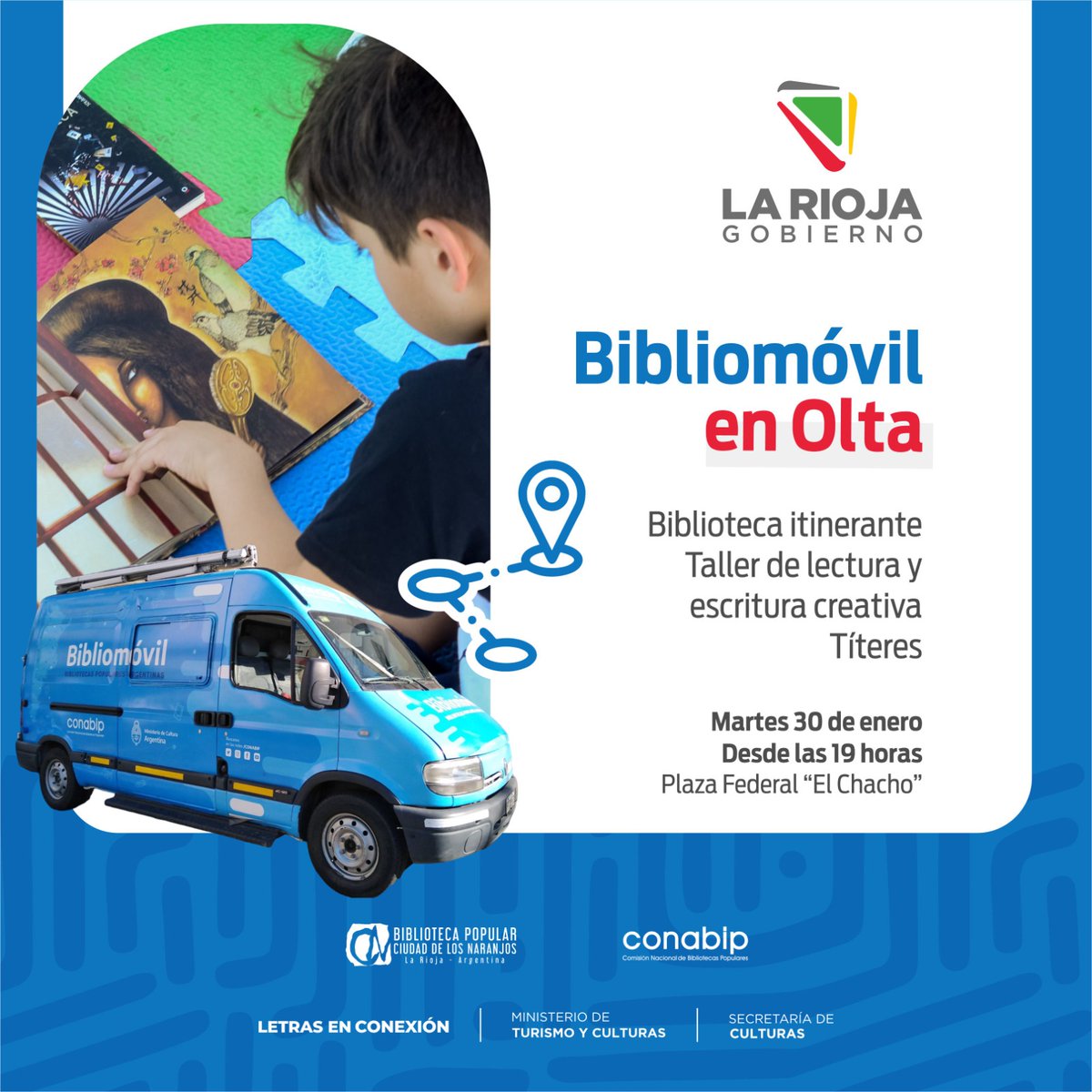 CulturasLaRioja's tweet photo. ATENCIÓN OLTA Y CHAMICAL 📍

Hoy y mañana, nuestro Bibliomóvil va a estar girando por las localidades de Olta y Chamical, acercando a todos y todas la variada oferta literaria que tenemos 🙌

Venite y conoce el Bibliomóvil ❗ https://t.co/dhb80TbvrB