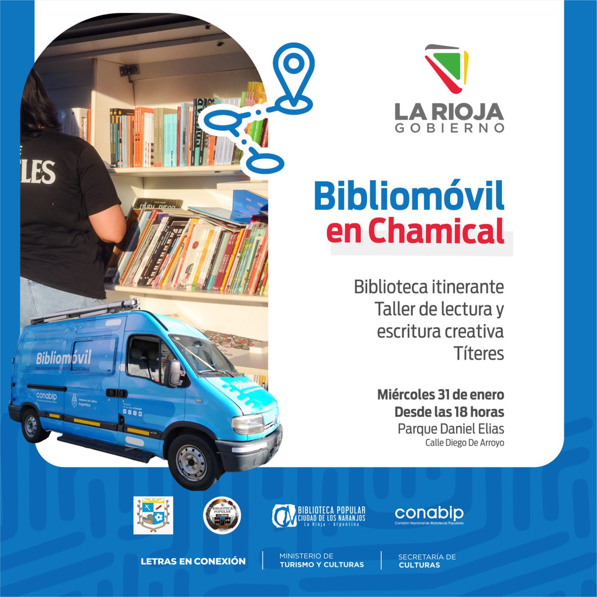 CulturasLaRioja's tweet photo. ATENCIÓN OLTA Y CHAMICAL 📍

Hoy y mañana, nuestro Bibliomóvil va a estar girando por las localidades de Olta y Chamical, acercando a todos y todas la variada oferta literaria que tenemos 🙌

Venite y conoce el Bibliomóvil ❗ https://t.co/dhb80TbvrB