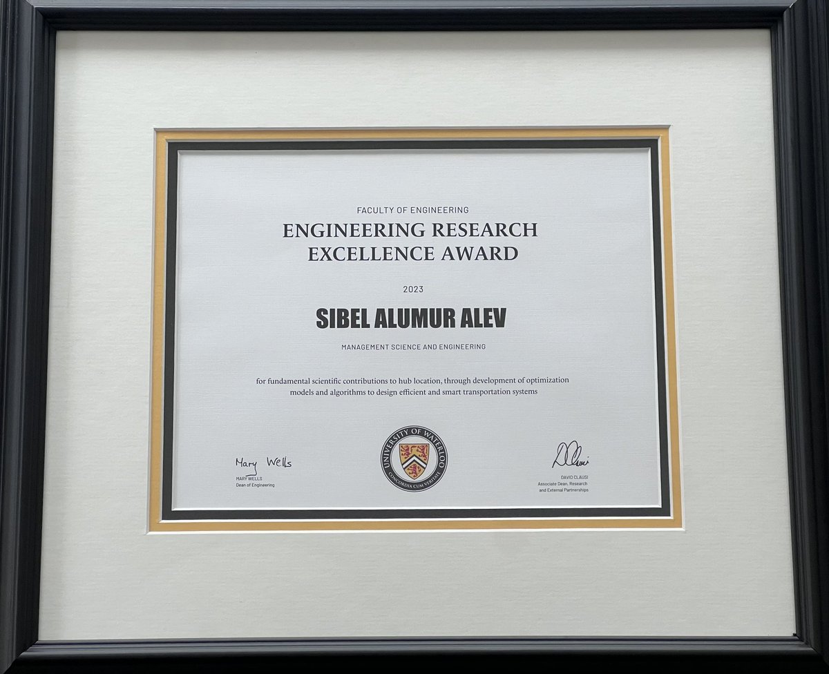 I had the pleasure of receiving the Engineering Research Excellence Award which is presented each year to faculty members in the Faculty of Engineering @UWaterloo in recognition of their outstanding research accomplishments.  @WaterlooENG #proudmoment