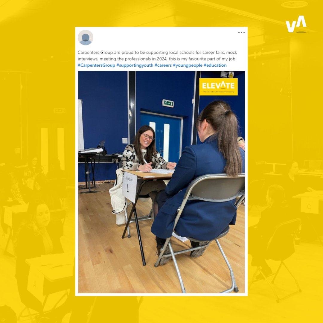A lovely bit of feedback from our Practice Interview event with @broughtonhall! 👇 #Careers '@CarpentersGroup are proud to be supporting local schools for career fairs, mock interviews, meeting the professionals in 2024, this is my favourite part of my job'