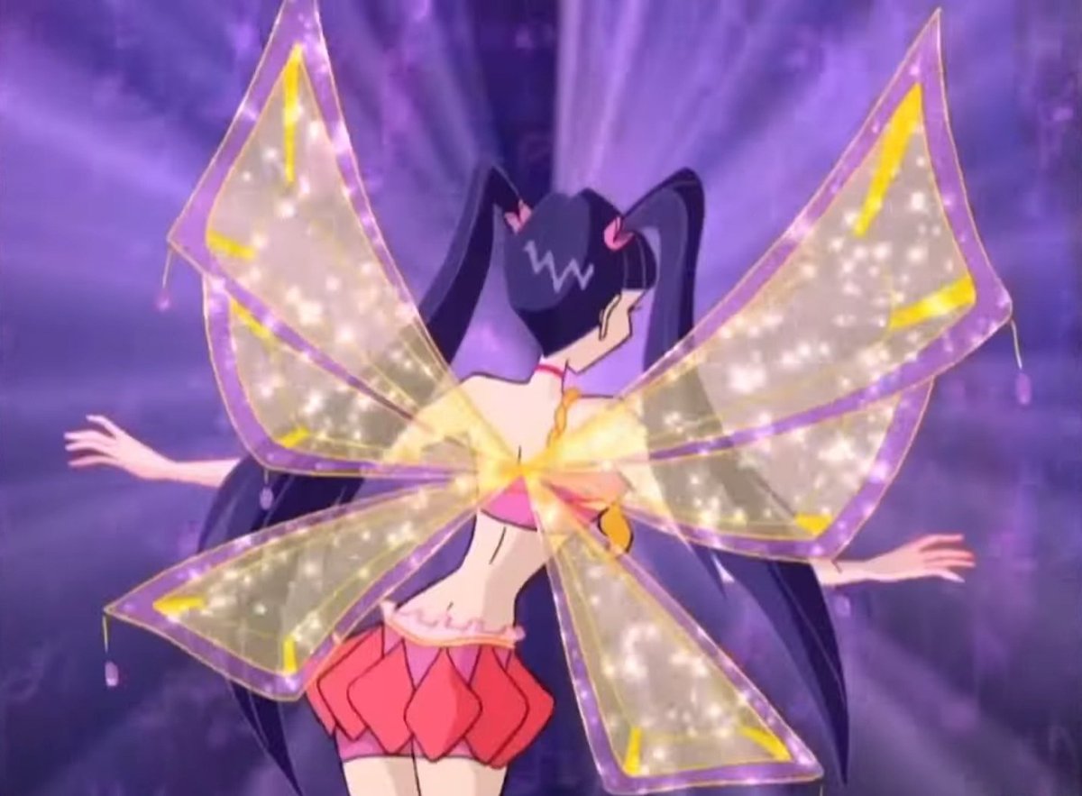 RandomSisco's tweet photo. One of my favorite things about her sequence is the fact that her default stationary position is always with her back towards us.
Unless she's moving, the sequence is happening with her facing the back.
Enchantix has so many nice little touches.
Peak of Winx transformation. https://t.co/Bghn3vylTc