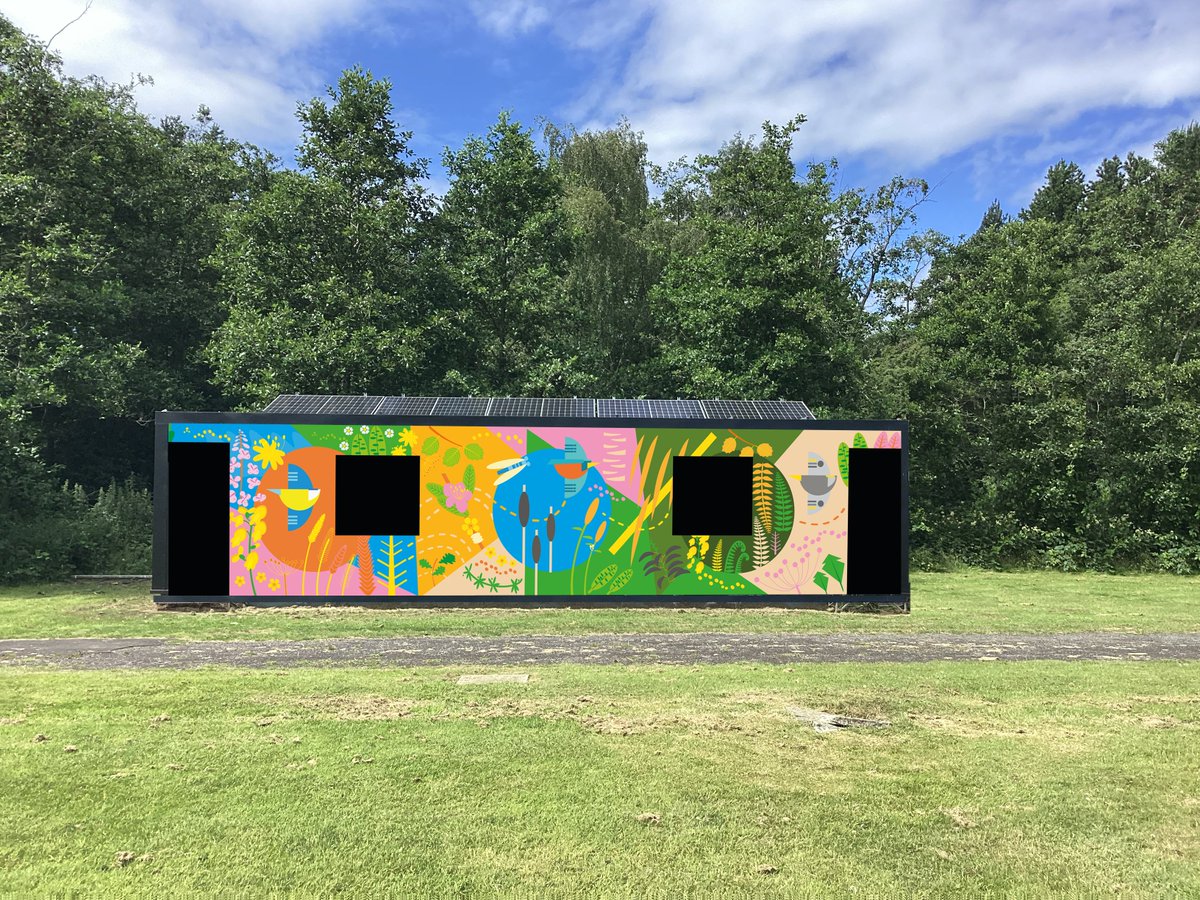 Happy to share our colurful Art Park Bothy on the sunny shores of Strathclyde Country Park. Made in collaboration with the wonderful local community and the lovely folks at @nlccountryparks More photos to come, but here is orginal concept images from our lovely sunny summer!