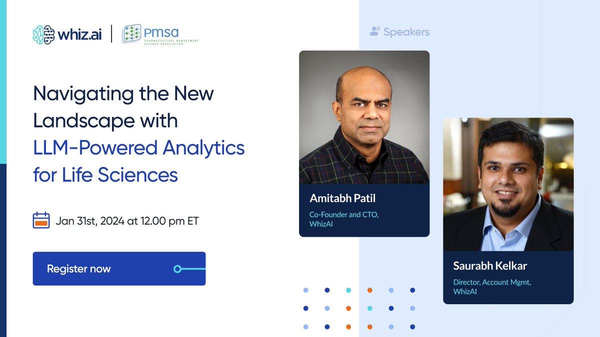 Curious about how #AI and #LLMs are revolutionizing #lifesciences #analytics? Keen on exploring real-world instances that significantly enhance business insights? Perhaps you're even contemplating building these capabilities in-house? Register now:  bit.ly/3O2Noaj #GenAI