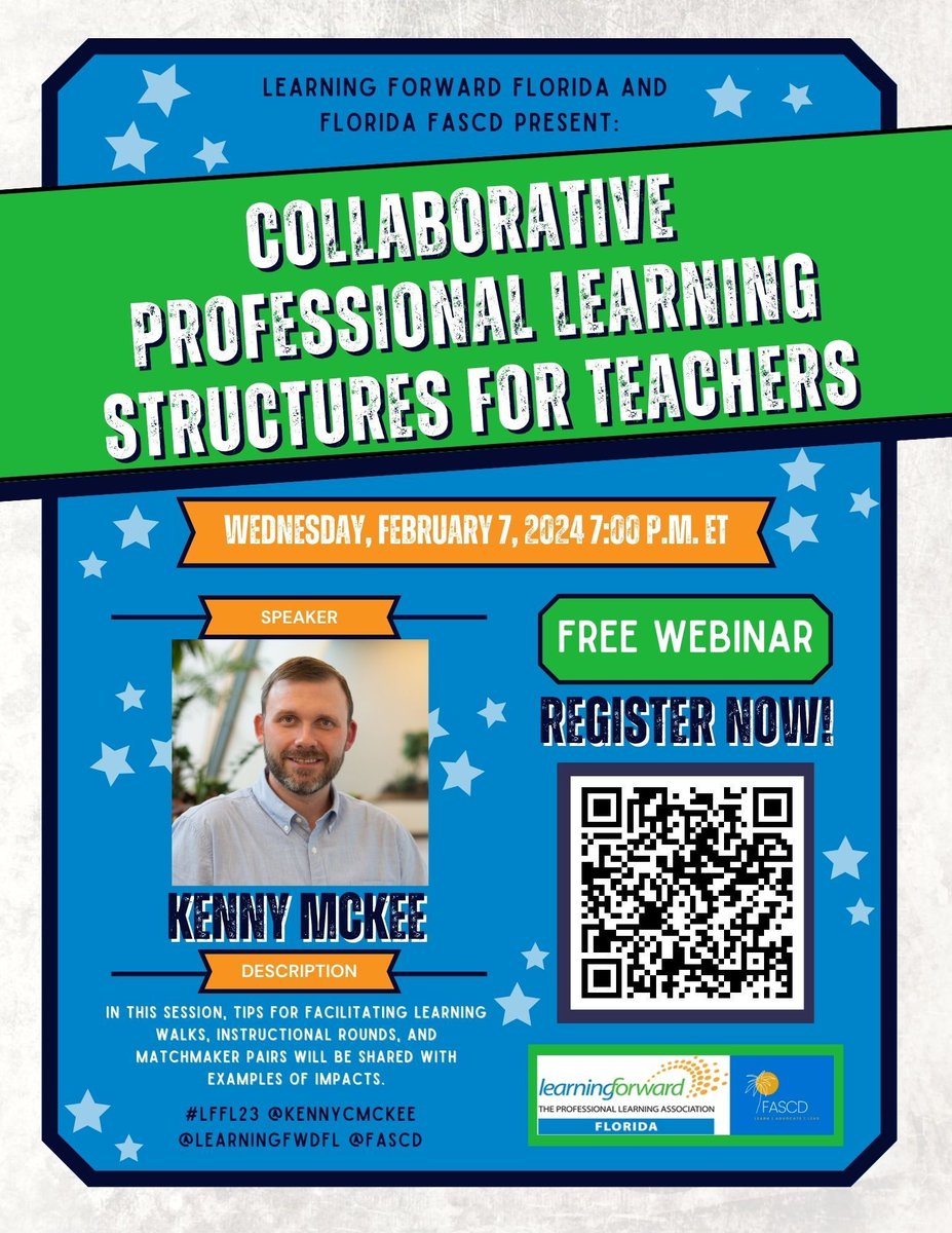 Coaches and administrators - check out this free webinar from @kennycmckee on collaborative professional learning structures for teachers on 2/7 at 7pm ET/ 4pm PT. ‼️ Register today for free buff.ly/4aOCRZU #LFFL24